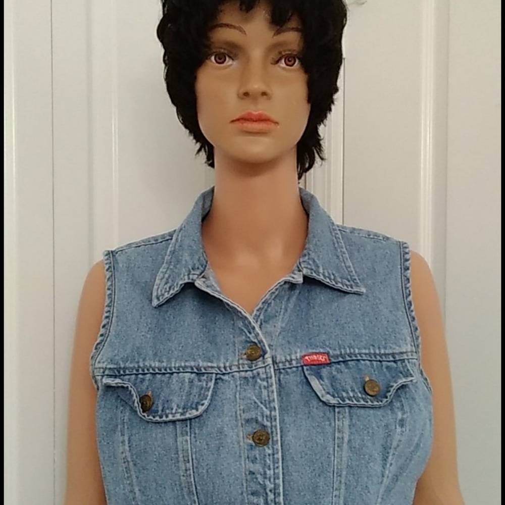 Vintage Short Denim Vest size 9/10 by Tickets